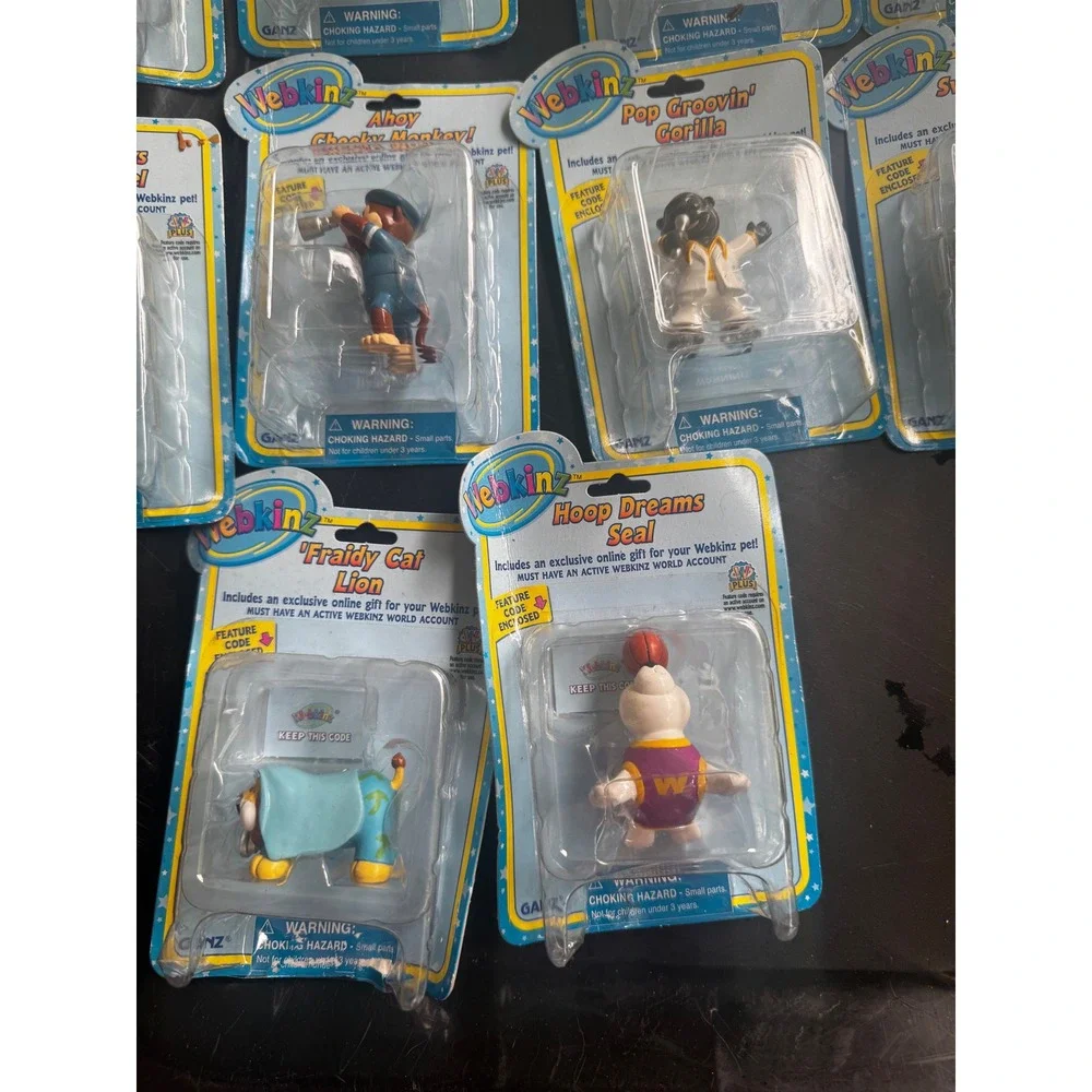 Lot of 10 Webkinz KinzPlus Figures Ganz New Sealed with Codes Bulldog Tiger Seal